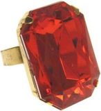 Merkloos Sinterklaas verkleed ring - 1x - met rode steen - Sint en Piet - Verkleed sieraden