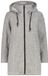 CMP Parka met capuchon van nepbont in technische gemêleerde fleece vrouw, grijs gemêleerd, maat 44