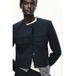 Mango donkerblauw cropped blazer
