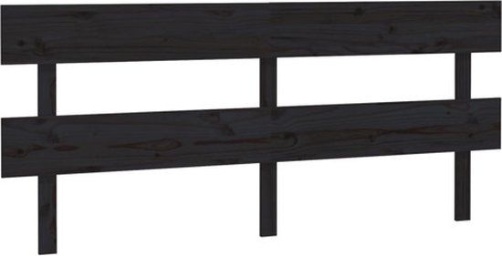vidaXL Hoofdbord 204x3x81 cm massief grenenhout zwart
