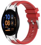 Wigento Samsung Galaxy Watch FE 40mm, siliconen horlogeband met snelsluiting, zilveren gesp, vervanging, kleur: rood