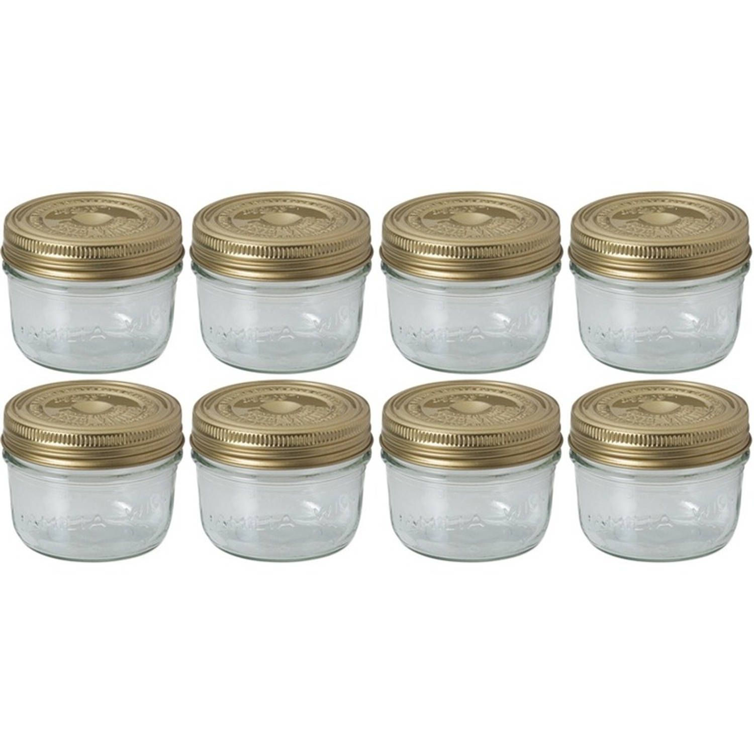 Le Parfait 8x Weckpotten/inmaakpotten met schroefdeksel 200 ml - Inmaakpotten - Weckpotten - D 8,2 cm