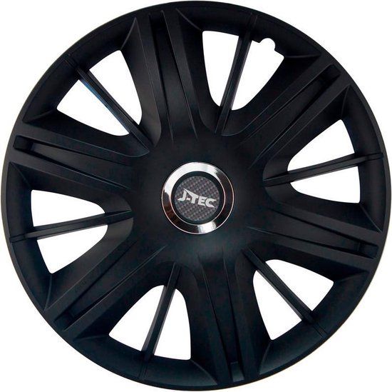J-Tec Wieldoppen Maximus 16 inch - Zwart/Chroom (4 stuks)