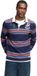 Superdry Double Emblem Stripe Rugbytop Hommes Orange/Bleu Marine Rayé XXL