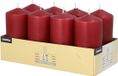 Conpax candles Stompkaarsen/zuilkaarsen set van 8x - bordeaux rood - D5 x H10 cm - 16 branduren