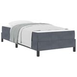 vidaXL Boxspringbed met matras, donkergrijs, 80 x 200 cm, stof