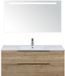 BES LED Seville Badmeubelset 120 cm - 2 Laden Natuur Eik Edge - Wastafel Enjoy Enkel met Sence Spiegel