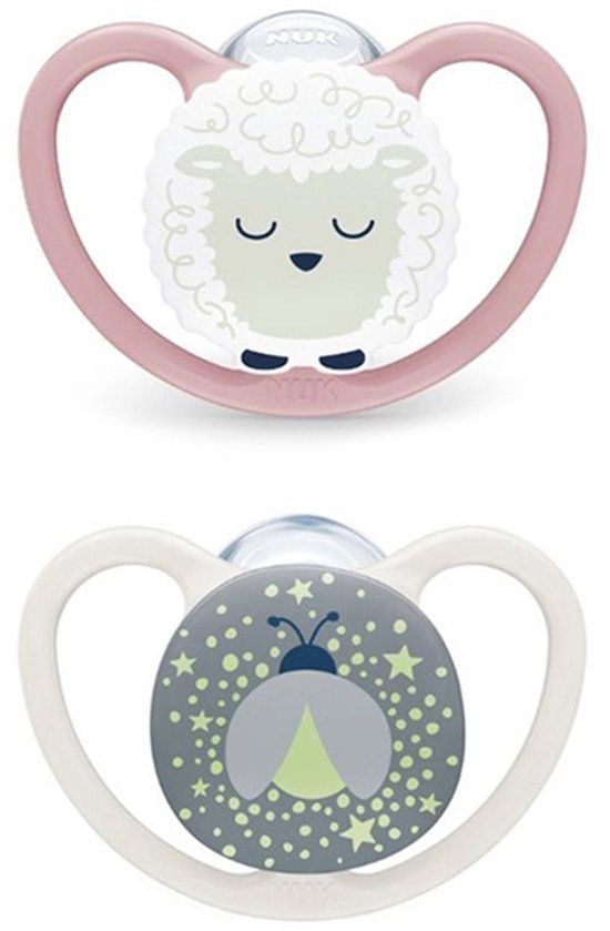 NUK Fopspeen Perfect Match Air Night 0-6M Silicone Schapen