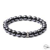 OZ Jewels - Kralenarmband Black Hematite - Natuurstenen - Elastisch
