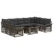 vidaXL Tuinbank Set 10 st Grijs en Donkergrijs poly rattan