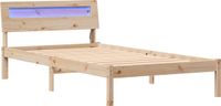 vidaXL Bedframe, met hoofdeinde, Bruin, 80 x 200 cm, Massief grenenhout