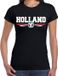Holland landen T-shirt de football pour femmes avec blason - Noir - Taille M