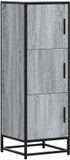 vidaXL Hoge kast, grijs Sonoma, 35,5 x 35 x 106,5 cm, van houtvezel en metaal