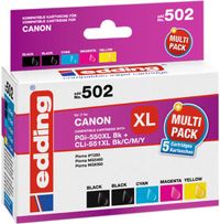 Edding EDD-502 Compatibel Zwart, Cyaan, Magenta, Geel Inktcartridge Multi-pack