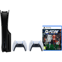 Sony PlayStation 5 Slim Disc Edition + FC 26 + Covers Zwart + Extra Controller Wit