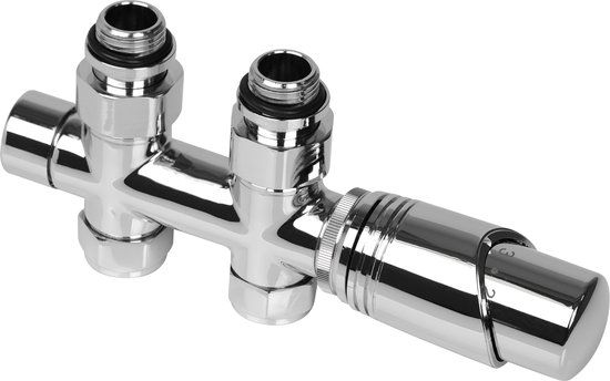 Plieger Como design onderblok set recht incl. koppeling 15 en 16mm chroom