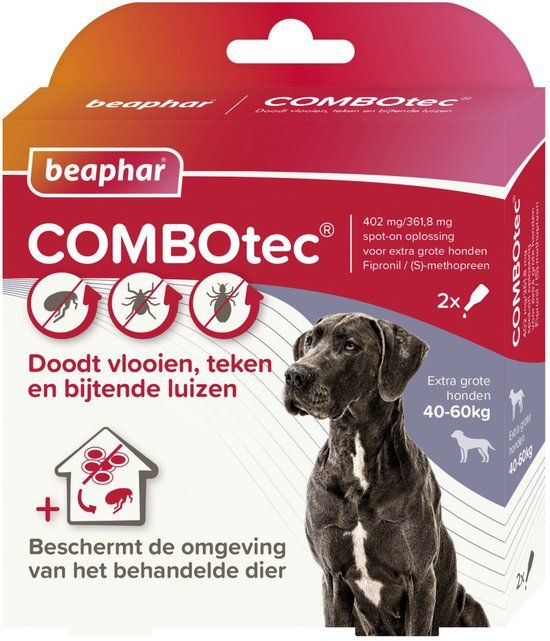 Beaphar Combotec Hond 40-60kg - Anti vlooien en tekenmiddel - 2 pipetten