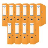 Donau Binder hendelboogvijl/map breed/pak van 10 / DIN A4 / 7,5 cm / 10 stuks/oranje/plastic omslag PP/karton papier