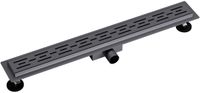 BES LED Leoni Trun Douchegoot met Rooster - 100cm - Vloerflens - RVS - Gunmetal Grijs