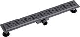 BES LED Leoni Trun Douchegoot met Rooster - 100cm - Vloerflens - RVS - Gunmetal Grijs