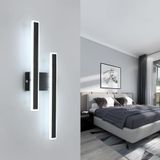 Comely LED Wandlamp Binnen 32W 3600LM, Moderne Wandlamp 6500K Koud Wit, Acryl Wandverlichting voor Slaapkamer, Woonkamer, Gang, Trap, Zwart