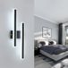 Comely LED Wandlamp Binnen 32W 3600LM, Moderne Wandlamp 6500K Koud Wit, Acryl Wandverlichting voor Slaapkamer, Woonkamer, Gang, Trap, Zwart