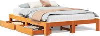 vidaXL Bedframe - Massief Grenenhout - Wasbruin - 140x200 cm