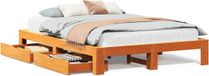 vidaXL Bedframe - Massief Grenenhout - Wasbruin - 140x200 cm