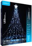 Modee Lichtsnoer Kerstboom met Ster 3 Meter - Kerstverlichting voor Buiten en Binnen - 300 LED Lampjes - 8 Lichtstanden - IP44 - 10.000K - Koud Wit Licht