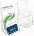 Azar Displays 252922-2PK Teller Trifold Brochure Houder met Visitekaartje Zak, 2-Pack, Helder