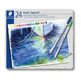Wateroplosbare STAEDTLER Karat Aquarell 125 Watercolour Pencils, 24 colours, Metal Tin