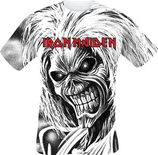 Iron Maiden Killers Allover Heren T-shirt - wit - L