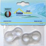 BASAPLAST Set van 8 stuks Vinger Guard Ring in Zacht Kunststof, Zilver, Enkel