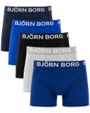 Bjorn borg Björn Borg Cotton Stretch Jongens Boxershorts - 5 stuks - Blauw/Grijs/Zwart - Maat 158-164
