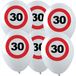 Merkloos / Sans marque Verjaardagfeest leeftijd ballon - 30 jaar - 36x stuks - thema leeftijd stopbord