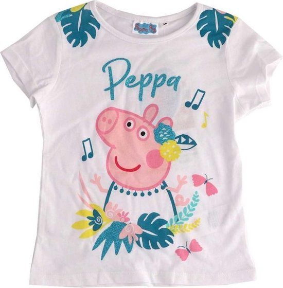 Peppa Pig T-shirt - maat 116 - wit