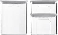 Stefanplast Set van 3 rechthoekige glazen Tosca Wit/Steengrijs (0,7 + 1,2 + 2,2)