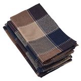 SARO LIFESTYLE 8571.BR20S oogst collectie gestikt geruite ontwerp katoenmix servetten (set van 4), 55% katoen-45% polyester, bruin