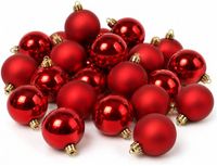 Decoris Kerstballen - 36 stuks - Rood - 6 cm - Kunststof - Mat/Glans