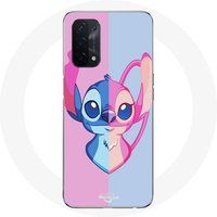 Maniacase Hoesje voor Oppo A74 5G Stitch engel blauw roze