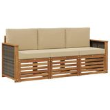 vidaXL - Sofa-Sets - 3-st - Massief - Acacia - Hout