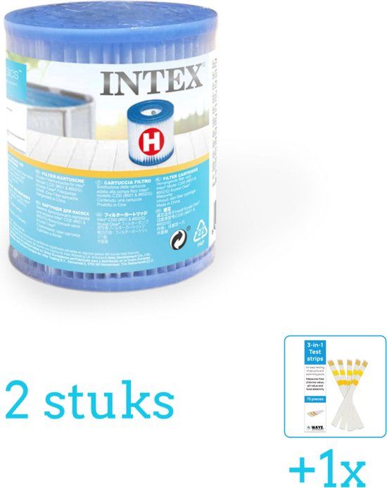 Intex Filter Cardridge - Type H - 2 stuks - Voordeelverpakking - Inclusief WAYS Teststrips
