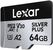 Lexar Professional SILVER PLUS 64GB MicroSDXC - 205MB/s Read, 100MB/s Write