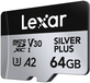 Lexar Professional SILVER PLUS 64GB MicroSDXC - 205MB/s Read, 100MB/s Write