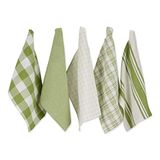 DII Grote Geweven Katoenen Handdoek/Theedoek Set, Antiek Groen, 18x28