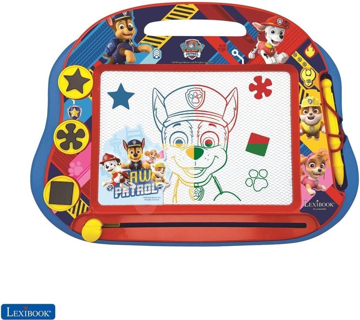 Lexibook CRPA550 k magische magnetische Paw Patrol helper op vier poten tekenbord, magneetbord voor kinderen, artistiek creatief speelgoed voor meisjes en jongens, pen en magneten, blauw/rood