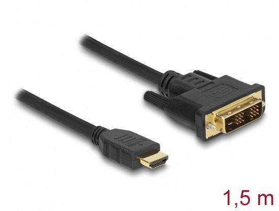 Delock 85583 DVI-D naar HDMI kabel 1.5m Zwart