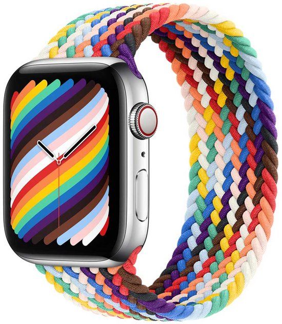 Apple Gevlochten solobandje voor de Apple Watch | 38/40/41/42 mm - Maat 9 - Pride Edition