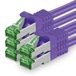 1aTTack.de CAT7 LAN-netwerkkabel 5x 0,25m 10Gbps Ethernet SFTP - paars