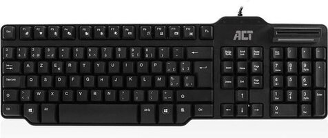 ACT AC5475 USB Toetsenbord Bedraad | Smartcard Reader | Azerty/BE layout | Zwart